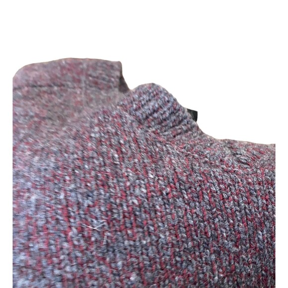 Banana Republic Wool Long Sleeves Purple Sweater Men’s Tweed V-Neck TALL Large - Picture 10 of 10